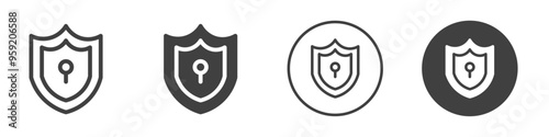 Antivirus system protection icon Vector logo outline