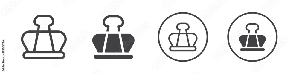 Binder clip icon Vector logo outline Binder clip icon Vector logo outline