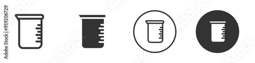 Beaker icon Vector logo outline