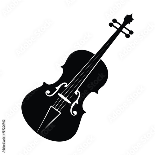 violin silhouette vector