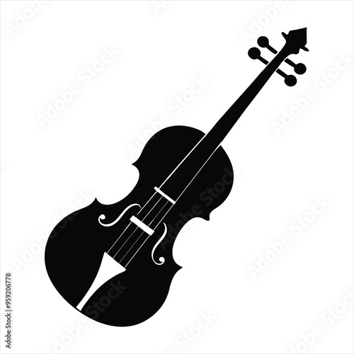 violin silhouette vector