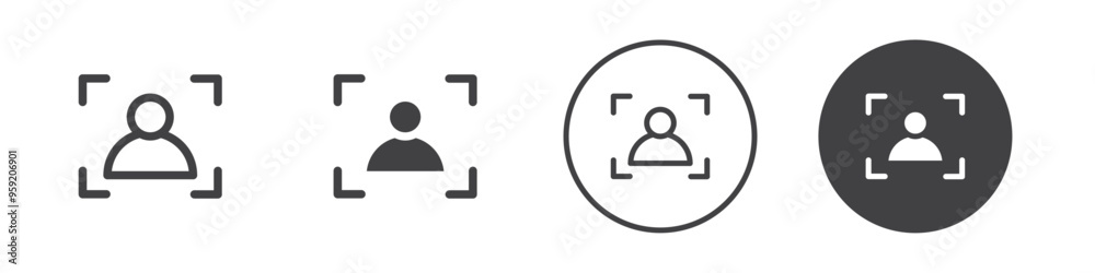 camera focus icon Vector logo outline camera focus icon Vector logo outline
