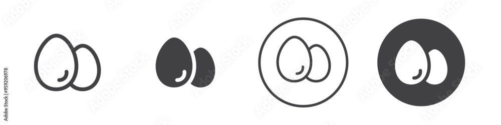 Chicken eggs icon Vector logo outline Chicken eggs icon Vector logo outline