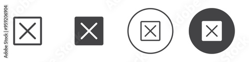 Cancel Button icon Vector logo outline