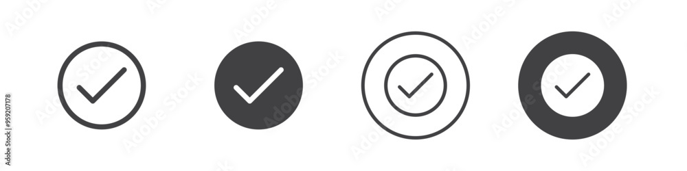 Confirmation mark icon Vector logo outline Confirmation mark icon Vector logo outline