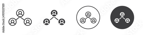 Connected people icon Vector logo outline