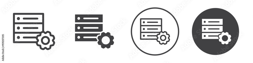 Data center configuration icon Vector logo outline Data center configuration icon Vector logo outline