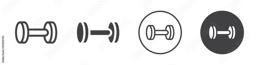 Dumbbell icon Vector logo outline Dumbbell icon Vector logo outline