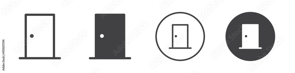 Entrance door icon Vector logo outline Entrance door icon Vector logo outline