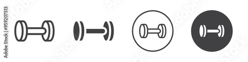 Dumbbell icon Vector logo outline