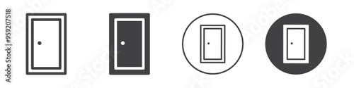 Door front icon Vector logo outline