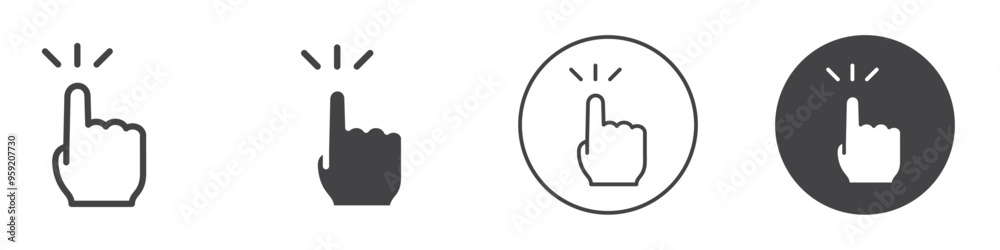 Finger press icon Vector logo outline Finger press icon Vector logo outline