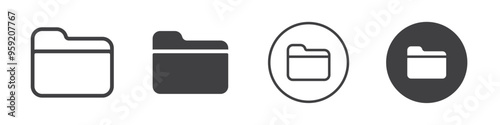 folder icon Vector logo outline