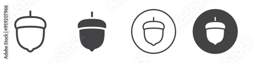 Hazelnut icon Vector logo outline