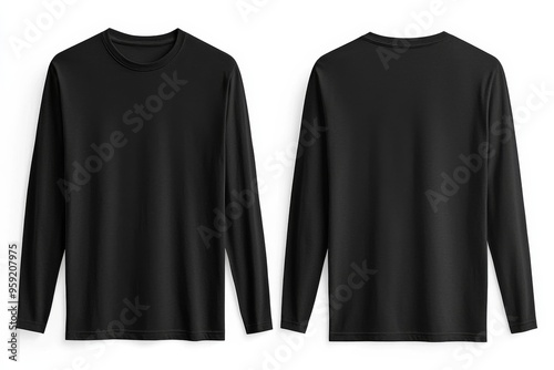 Black long sleeve tshirt mockup isolated created with Generative AI