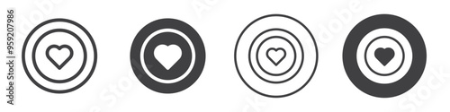 Heart on a plate icon Vector logo outline