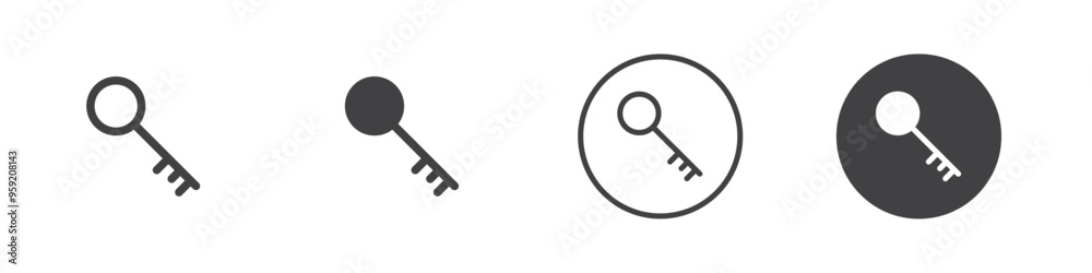 Key icon Vector logo outline Key icon Vector logo outline
