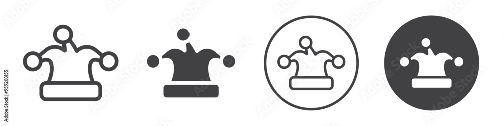Joker hat icon Vector logo outline