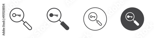 Keyword research icon Vector logo outline