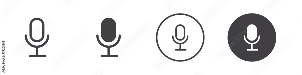 microphone icon Vector logo outline microphone icon Vector logo outline