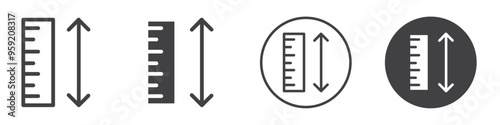 Measure ruler icon Vector logo outline