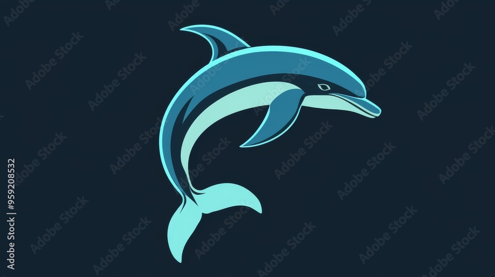 A Vibrant Dolphin Leaping through the Oceanic Depths in a Stunning Graphic Representation of Marine Life and Energy A Vibrant Dolphin Leaping through the Oceanic Depths in a Stunning Graphic Representation of Marine Life and Energy