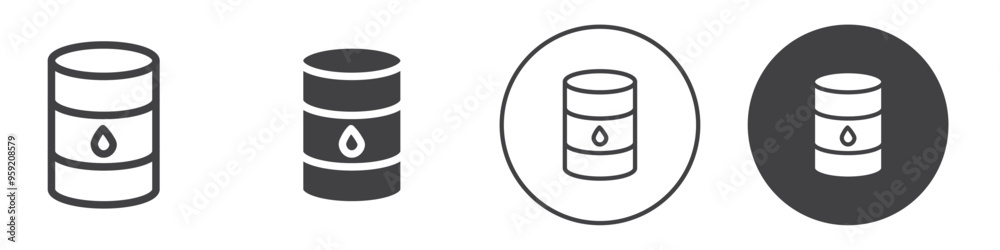 Oil barrel icon Vector logo outline Oil barrel icon Vector logo outline