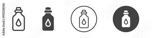 Oil bottle icon Vector logo outline