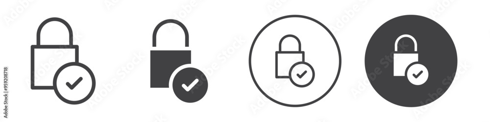 Password Safety icon Vector logo outline Password Safety icon Vector logo outline