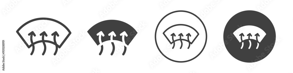 Rear window defrost icon Vector logo outline Rear window defrost icon Vector logo outline