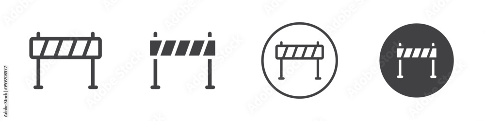 Road barrier icon Vector logo outline Road barrier icon Vector logo outline