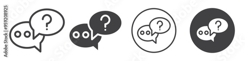 QnA icon Vector logo outline