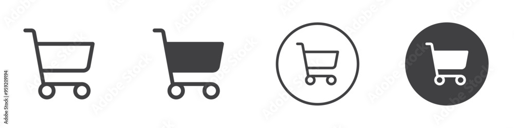 shopping cart icon Vector logo outline shopping cart icon Vector logo outline