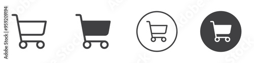 shopping cart icon Vector logo outline