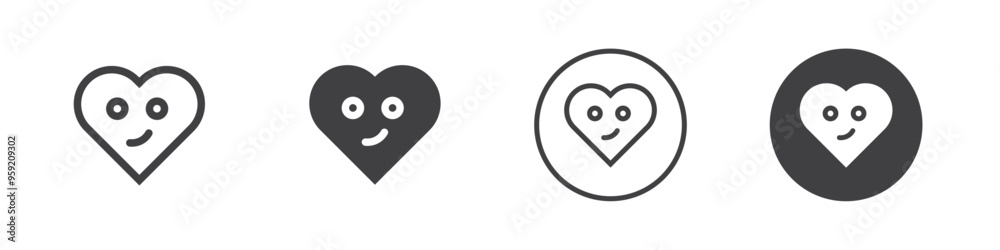 Smirking Face emoticon icon Vector logo outline Smirking Face emoticon icon Vector logo outline