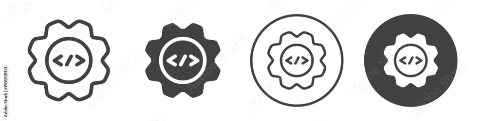 Software Development icon Vector logo outline Software Development icon Vector logo outline