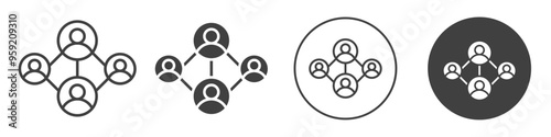 Social network connection icon Vector logo outline