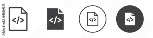 Source code icon Vector logo outline