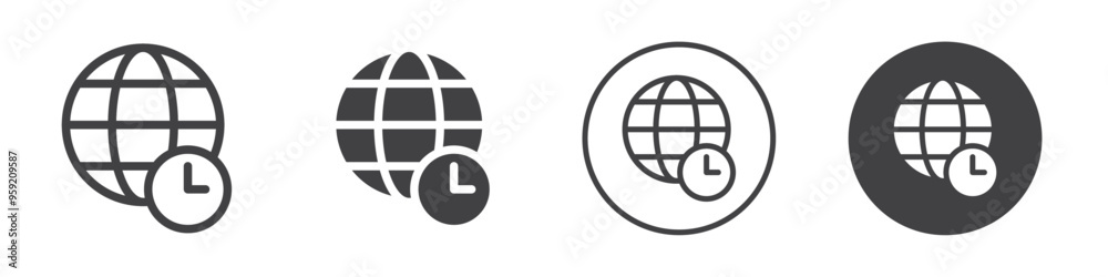 Time Zone icon Vector logo outline Time Zone icon Vector logo outline
