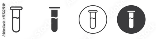 Test tube icon Vector logo outline