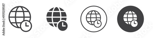 Time Zone icon Vector logo outline