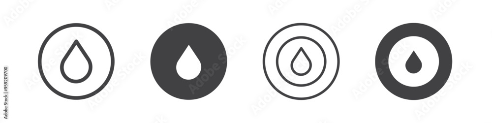 Water drop icon Vector logo outline Water drop icon Vector logo outline