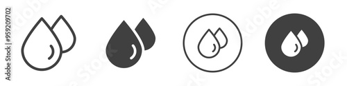 Water drops icon Vector logo outline