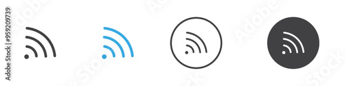 Wireless signal icon Vector logo outline