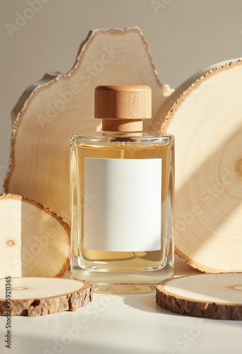 Sleek Perfume Bottle with Clearwood and Transparent Wood Slices