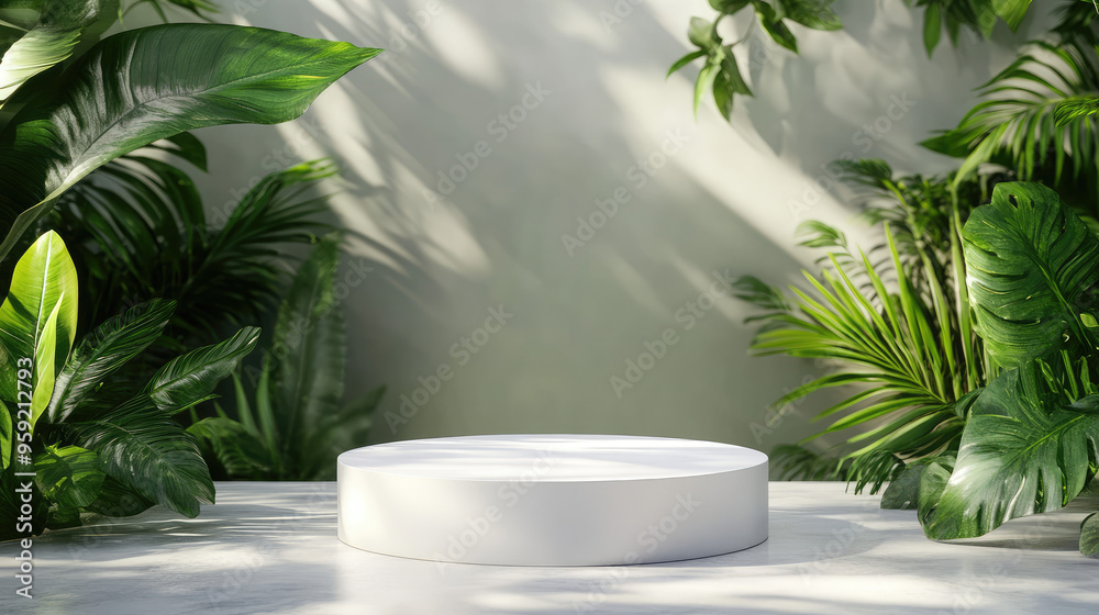 A stylish white podium placed in a sleek 3D abstract minimal environment. A stylish white podium placed in a sleek 3D abstract minimal environment.
