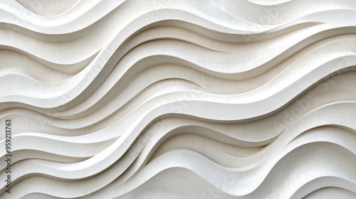 This stunning abstract white plywood texture features flowing waves that enhance the aesthetic appeal and ambiance of modern and contemporary interiors, making them visually striking and inviting