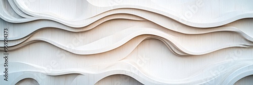 This stunning plywood abstract background showcases beautiful, elegant wavy patterns in a pristine white color. It is an ideal choice for natureinspired decor and creative graphic designs