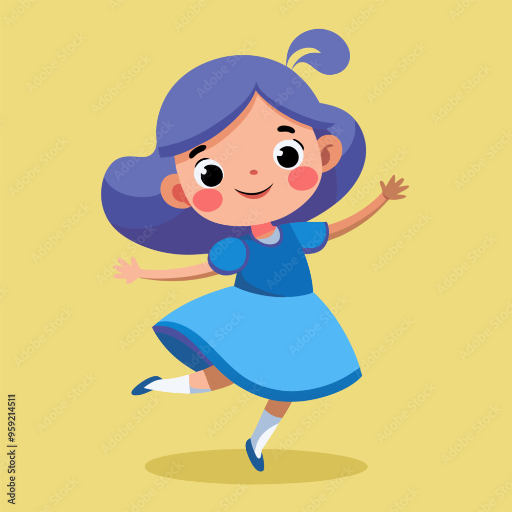 Inspirational scene: a little dancer in a blue dress reflecting the joy of life.
Inspirational scene: a little dancer in a blue dress reflecting the joy of life.