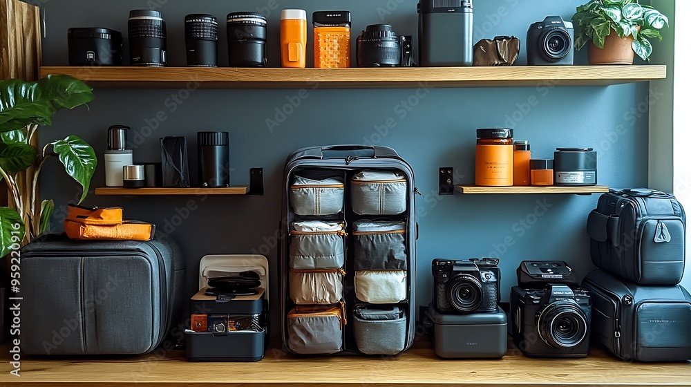 Minimalist travel packing compact organized luggage showcasing only essential items for a streamlined travel experience Minimalist travel packing compact organized luggage showcasing only essential items for a streamlined travel experience